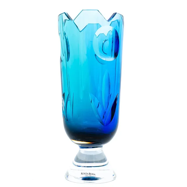GÖRAN WÄRFF. Glasvas "Rhapsody in blue", Kosta Boda. Signerad & Numrerad 2/275.