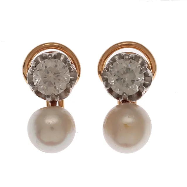 Gemstones and pearls you and me earrings.