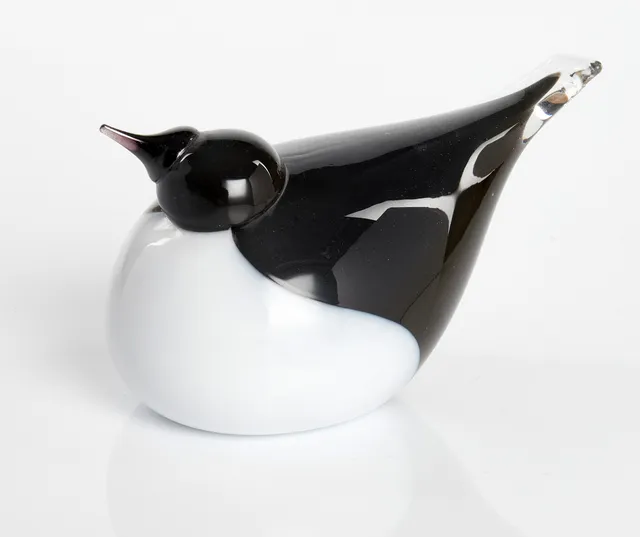OIVA TOIKKA. Fågel, glas, Nuutajärvi, Notsjö, Finland, signerad.