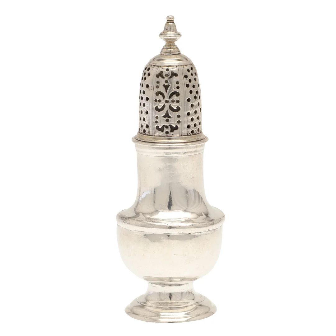 A GEORGE II SILVER PEPPER CASTER. — Silver — Lawrences Auctioneers