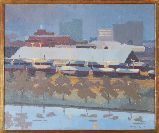 STEN ROSENDAHL (1948). "Malmöutsikt", olja på duk, signerad.