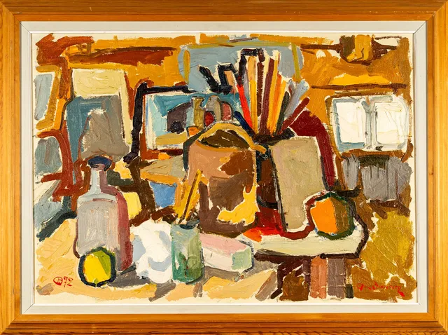 OLLE BLOMBERG. Olja på duk, Signerad, 1972.