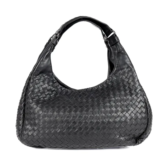 Bottega Veneta: Campana shoulder bag in black leather