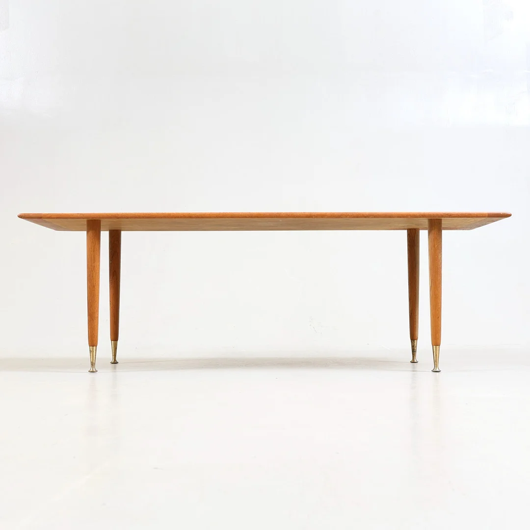SOFFBORD, teak och ek, mässingsdetaljer, 1950/60-tal. — Coffee Tables — Gomér & Andersson Nyköping