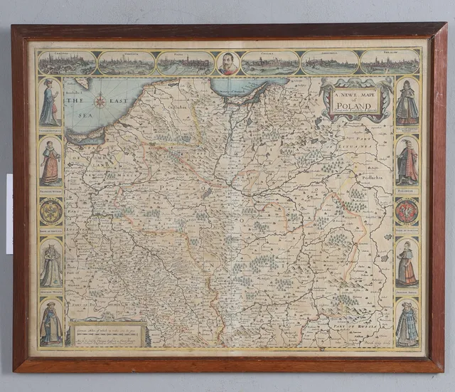 JOHN SPEED. A Newe Map of Poland done into English, 1676 or later.