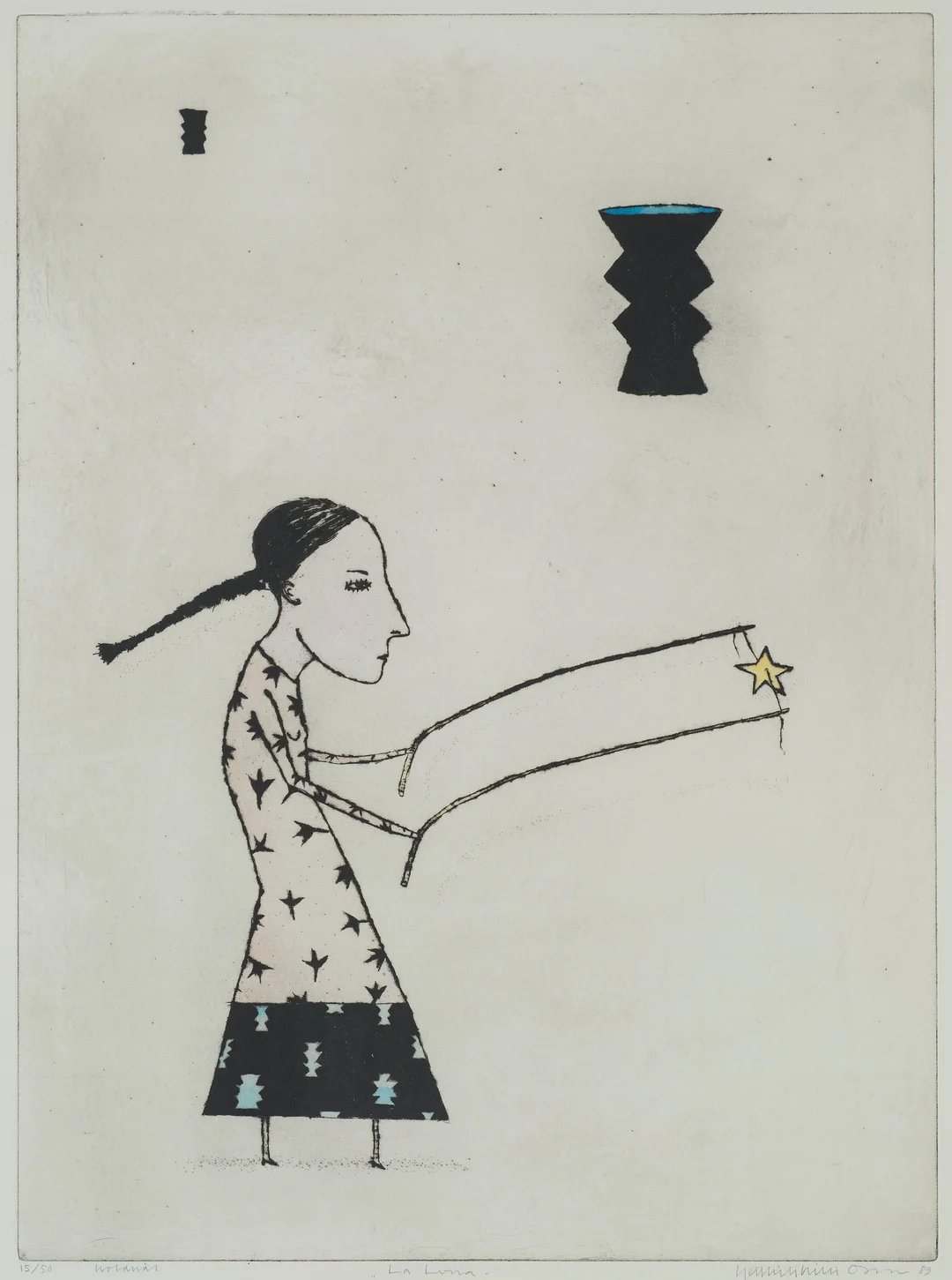 Killi-Olsen, Kjell Erik — "La Luna" 1989 — Kunst/Grafikk — Blomqvist