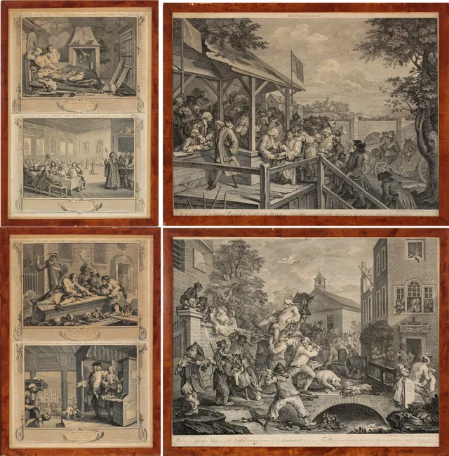 Hogarth, William — Seks kobberstikk 1747 og 1758