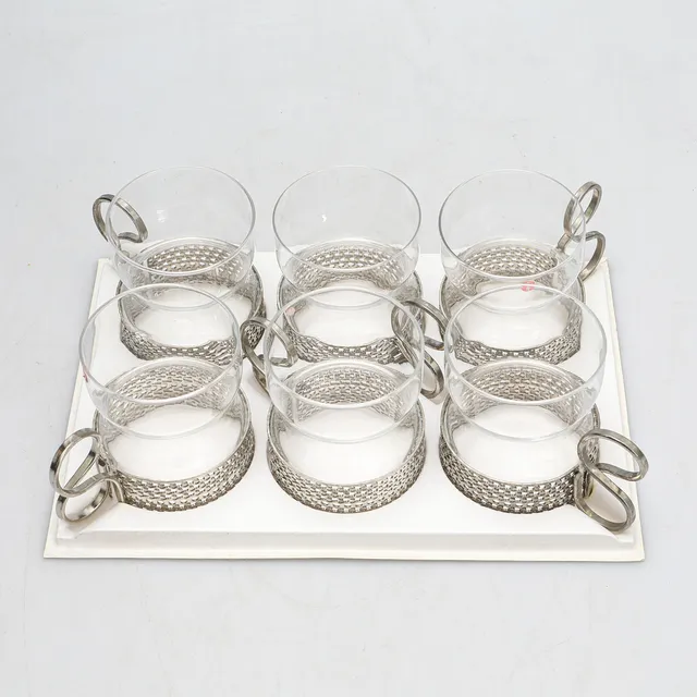 TIMO SARPANEVA. Teglas, 6 stycken, "Tsaikka", Iittala , Finland.