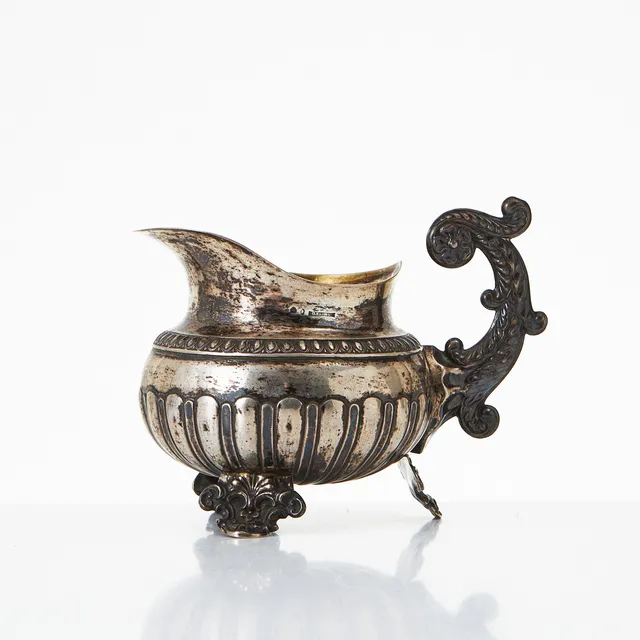 KANNA, silver, nyrokoko, Stockholm 1849, förgylld interiör.