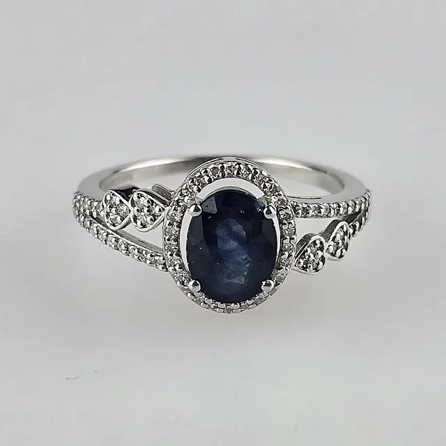 Saphir- / Diamant-Ring - Platin 950, 1,66 ct.