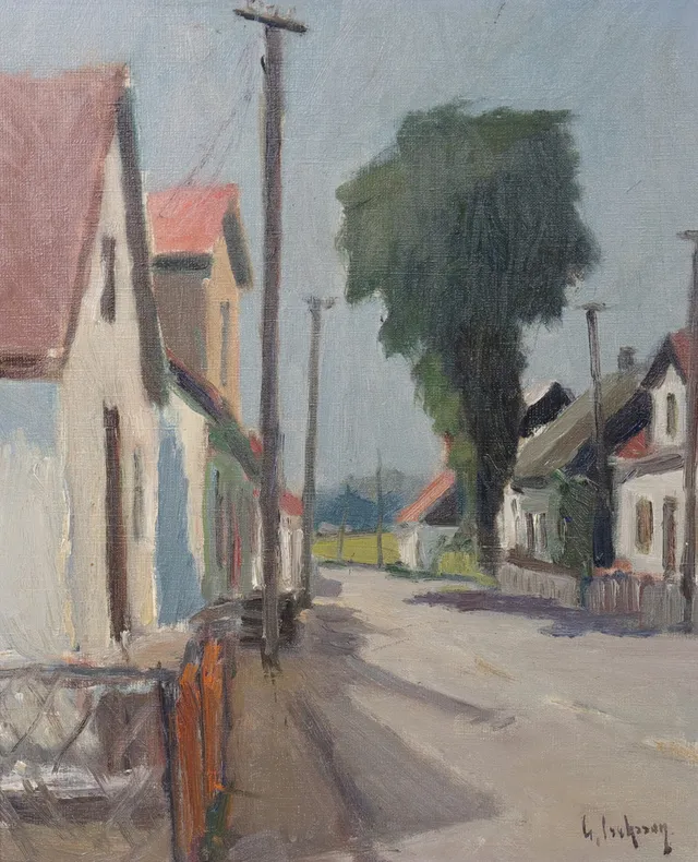 GIDEON ISAKSSON. olja på duk, "Vägen Böste".