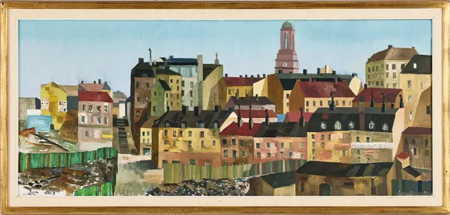HARRY WICHMANN. Stockholms motiv ,olja på duk, signerad och daterad -66.