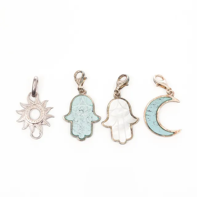 THOMAS SABO. Berlocker, 4 st, Sterlingsilver, Pärlemor, Turkoser.