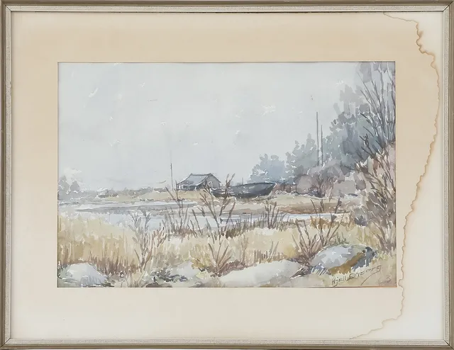 KJELL DYBERG. Landskap, akvarell, signerad.