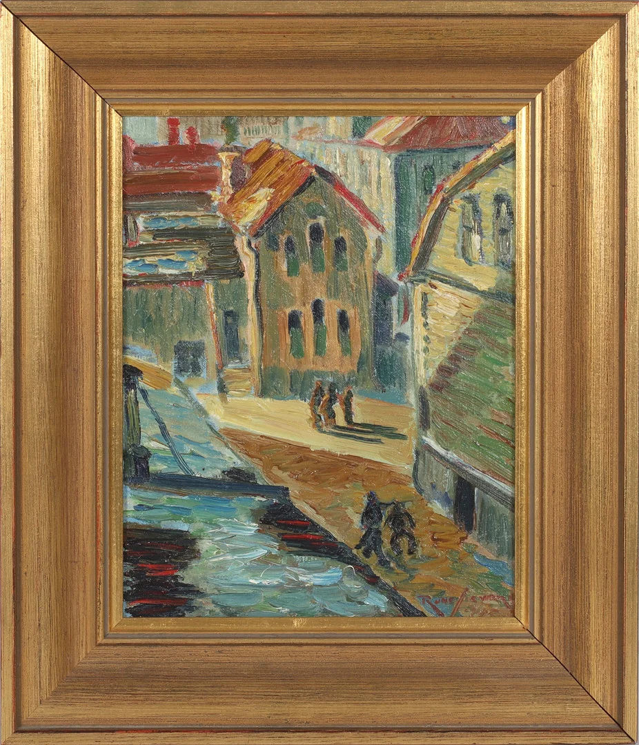 RUNE SIGVARD. Stadsmotiv, olja på duk, signerad. — Paintings — Stadsauktion Sundsvall