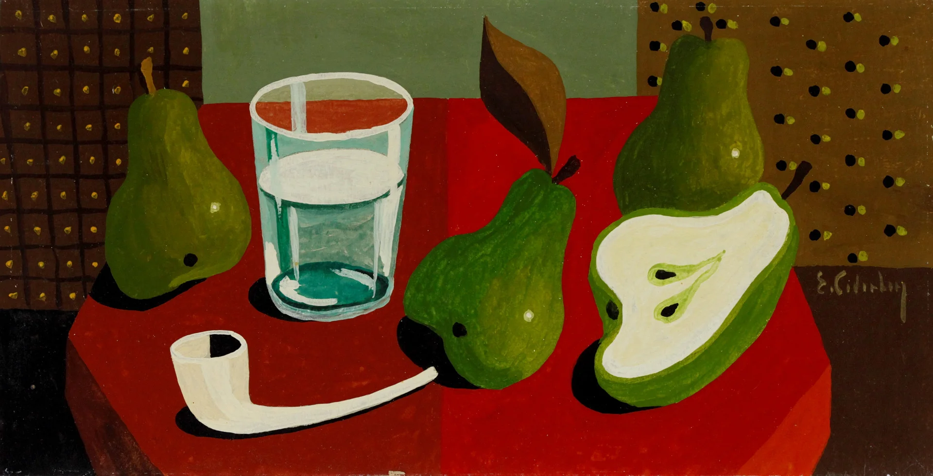 ERIC CEDERBERG. Olja på pannå, stilleben med frukter, signerad. — Paintings — Höganäs Auktionsverk