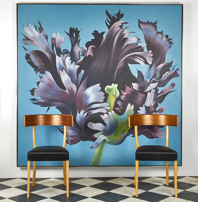 LOWELL NESBITT (USA, 1933-1993): "Black parrot tulip", signerad och daterad L Nesbitt -73, olja på duk.