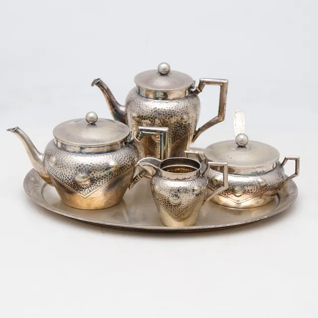 German silver tea and coffee set, 20th Century.