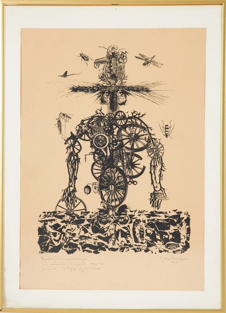 YNGVE GAMLIN. Färglitografi, signerad och daterad, -65. — Engravings & Prints — Stockholms Auktionsverk Sickla