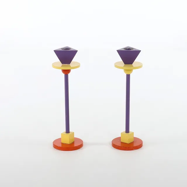 ANNA EFVERLUND. f 1950. Ljusstakar, 2 st, "Konfetti", IKEA 1980-tal.