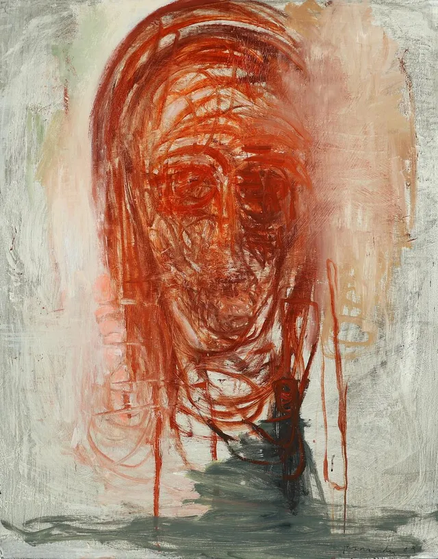 “Den elvte sang, Odyseen” (The Eleventh Song, Odyssey), 2009. Signed Peter Brandes 09. Oil on canvas. 116×89 cm.
