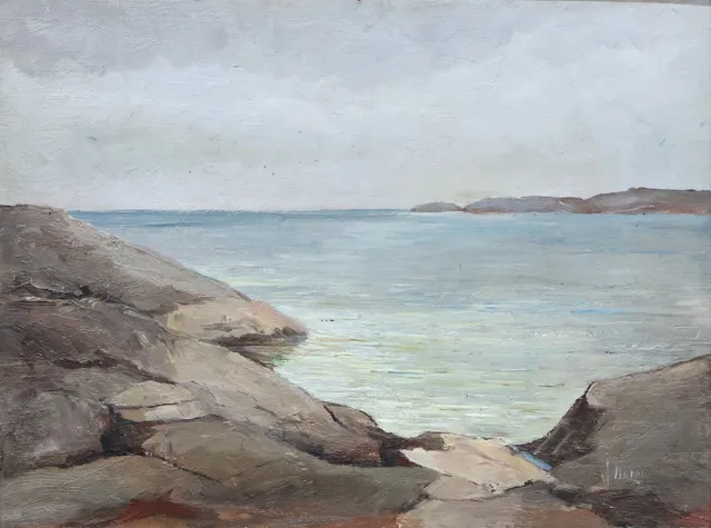 JOHN BÖRÉN. olja på pannå, klippkust.