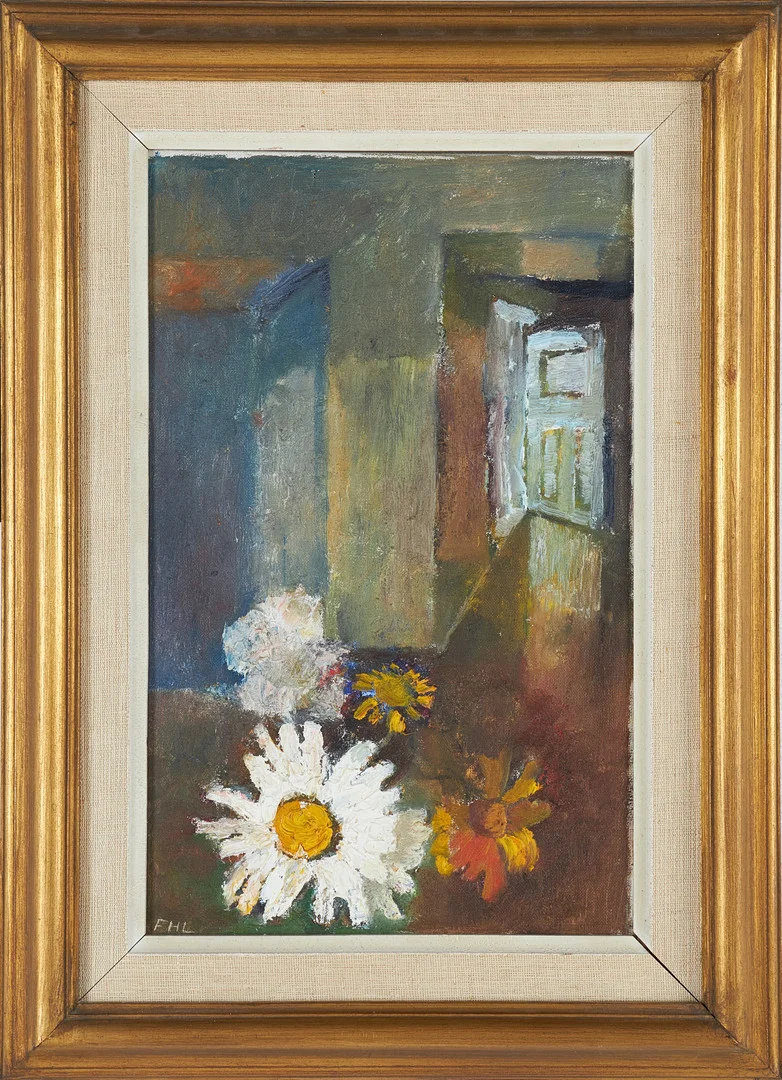 FOLKE HELLSTRÖM LIND. "Lasarettskorridoren", signerad samt tergo daterad 1959, olja på duk. — Paintings — Stockholms Auktionsverk Sickla