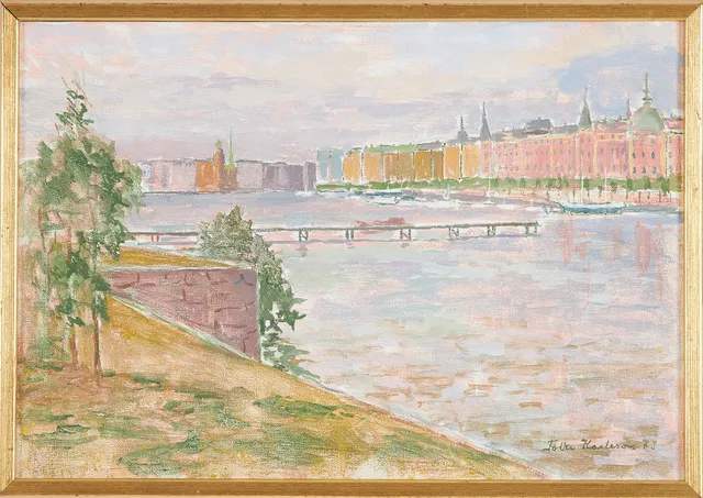 FOLKE KARLSSON. Stockholmsmotiv, olja på duk, signerad och daterad -73.
