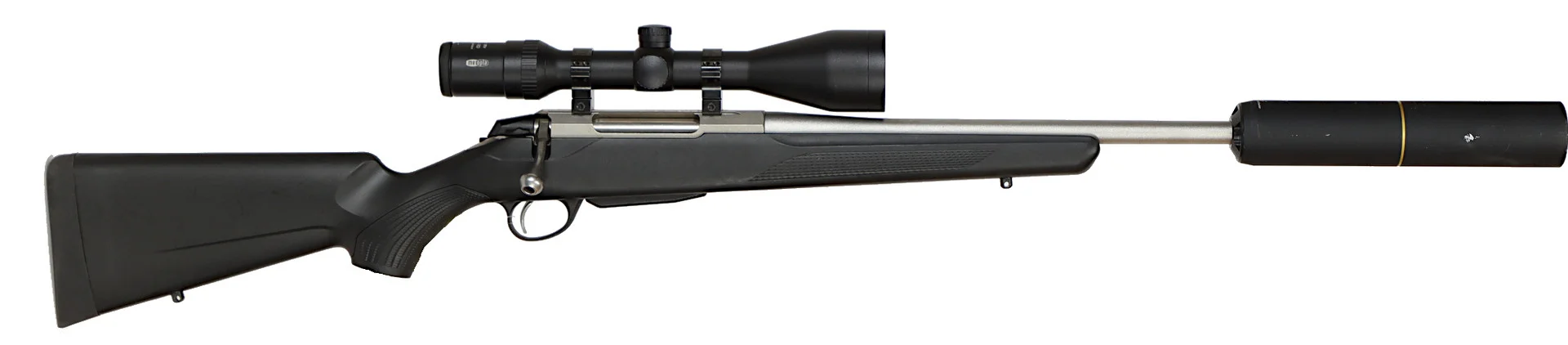 KULGEVÄR MED LJUDDÄMPARE, fabrikat Tikka, modell T3x SS, kaliber .308W, tillv.nr Z49084, se-nr 3325480. — Rifles — Walter Borg