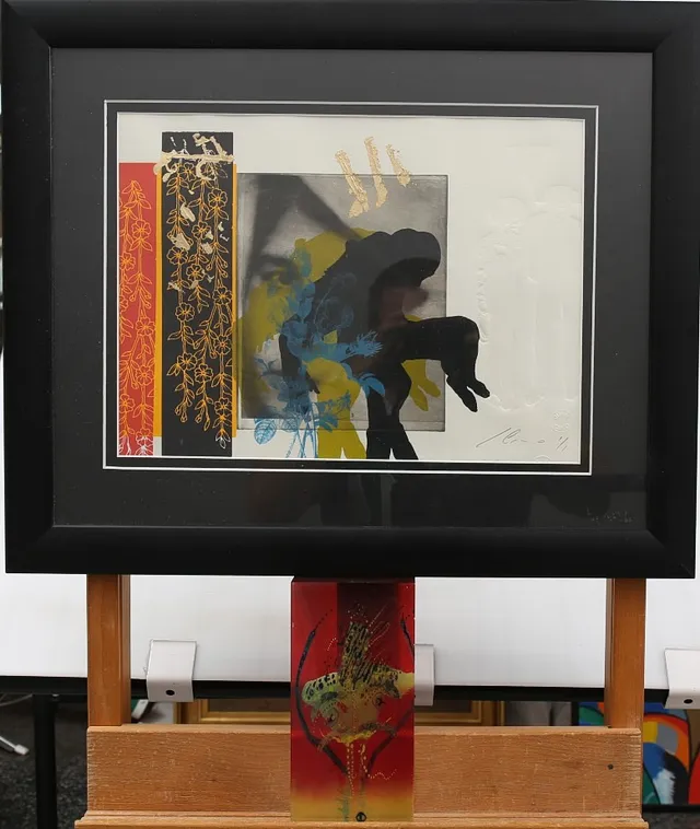 JUAN CANO. Skulptur, plexiglas, numrerad 24/25 signerad, samt mixed media, monotyp 1/1, signerad J Cano.