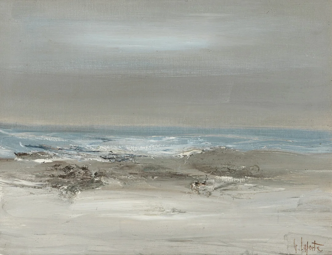 GEORGES LAPORTE (FRANRIKE, 1926-2000). Strandmotiv, signerad, olja på duk. — Paintings — Crafoord Auktioner Stockholm