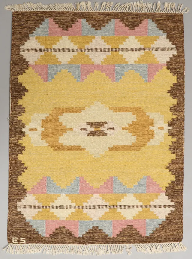 EVY SVENSSON. MATTA, rölakan, signerad. 201 x 143 cm.