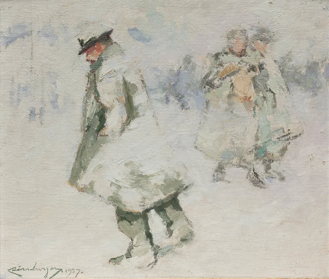 Dørnberger, Karl — Snøvær, 1937 — Kunst/Maleri — Blomqvist
