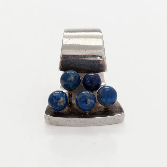 Pekka Piekäinen, ring, silver, lapis lazuli, Auran Kultaseppä, Åbo 1973.