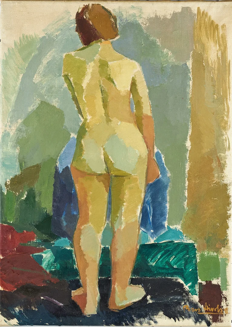 PAAVO AIROLA (1918-1983). Modellstudie, signerad, olja på duk. — Paintings — Stockholms Auktionsverk Sickla