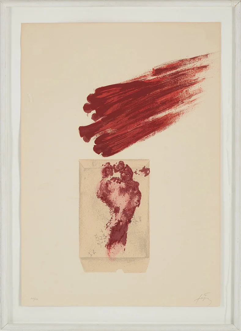 ANTONI TÀPIES (1923-2012). Komposition, färglitografi, signerad, 149/150. — Engravings & Prints — Stockholms Auktionsverk Magasin 5