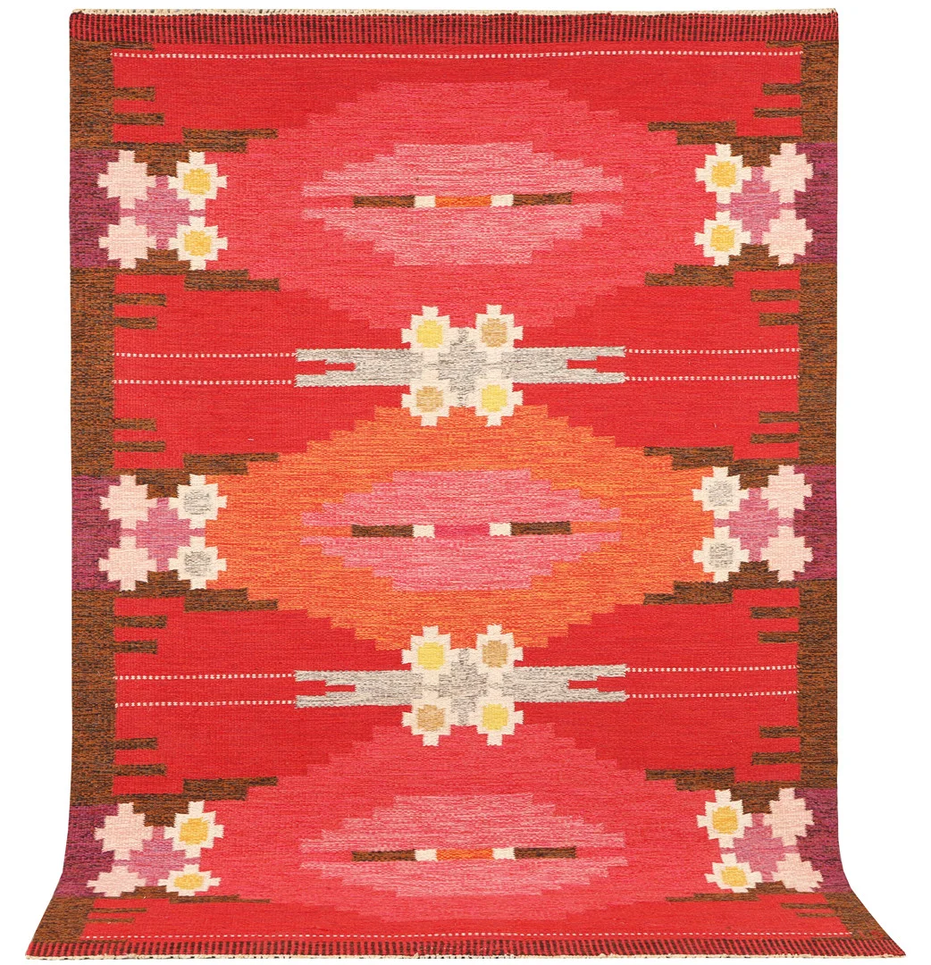 INGEGERD SILOW. Matta, röllakan, 233x163 cm. — European Carpets & Textiles — Formstad Auktioner