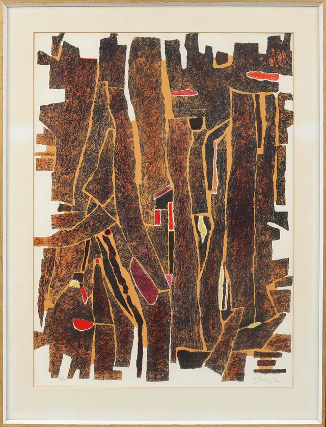 GUSTAVE SINGIER. "Komposition", litografi, signerad samt numrerad 137/140.