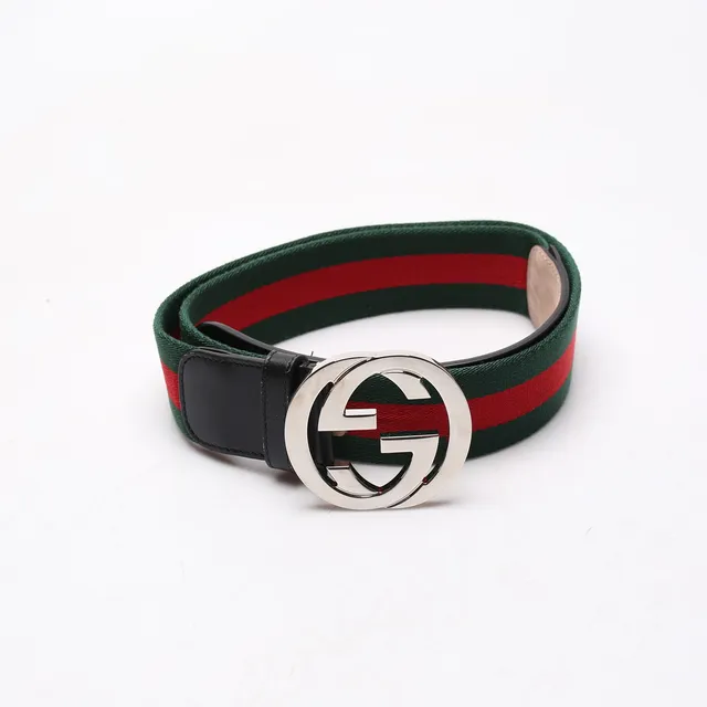 GUCCI. Bälte. läder, metall och textil, Italien, samtida.