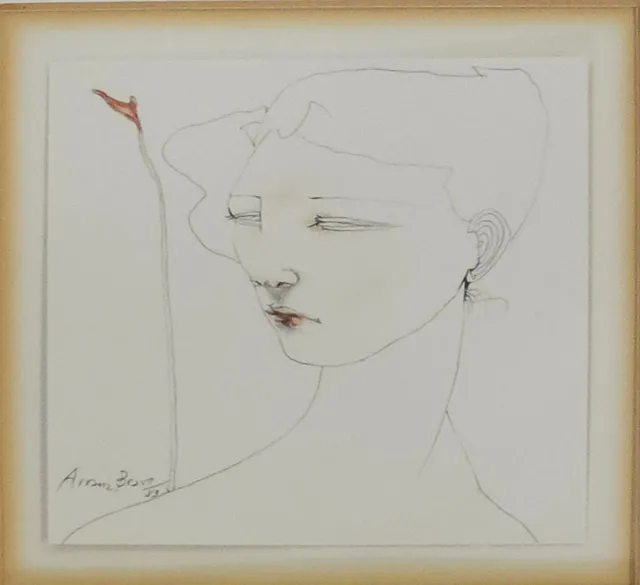 EDUARD ARRANZ BRAVO. Rostro, tinta sobre papel.