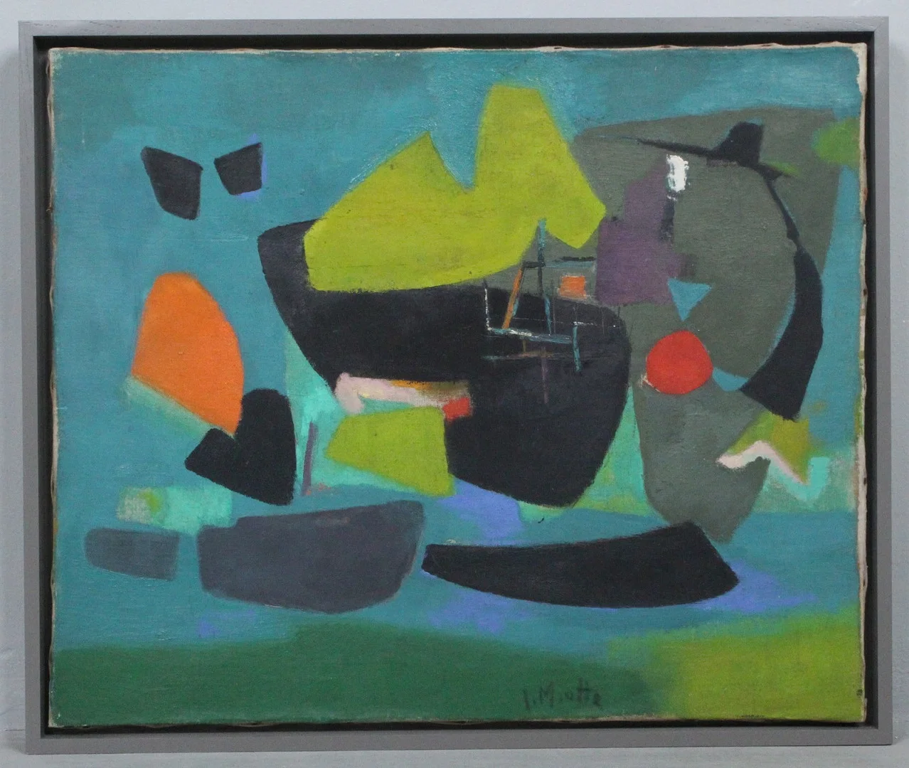 I.MIOTTE. Öl auf Leinwand, '' Abstrakt '' signiert. — Paintings — Stockholms Auktionsverk Düsseldorf/Neuss