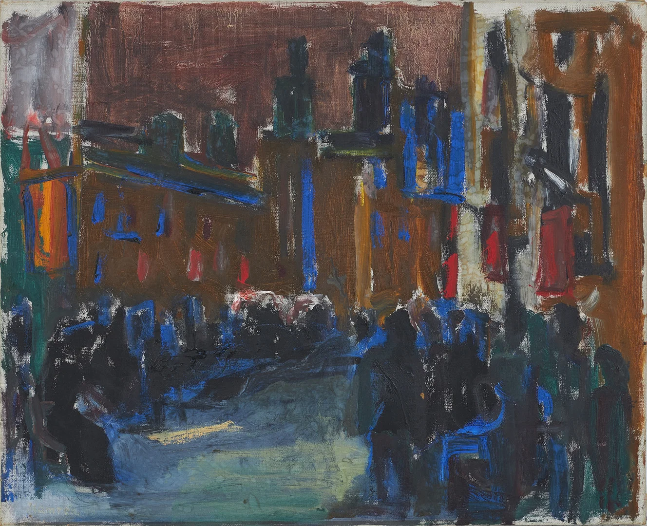 BENGT HAMRÉN (1898-1985). Stadsmotiv, olja på duk, signerad och daterad 56. — Paintings — Stockholms Auktionsverk Sickla