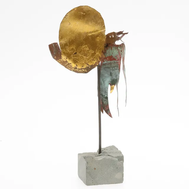 KARIN WARD. SKULPTUR, skuren brons, delvis förgylld.