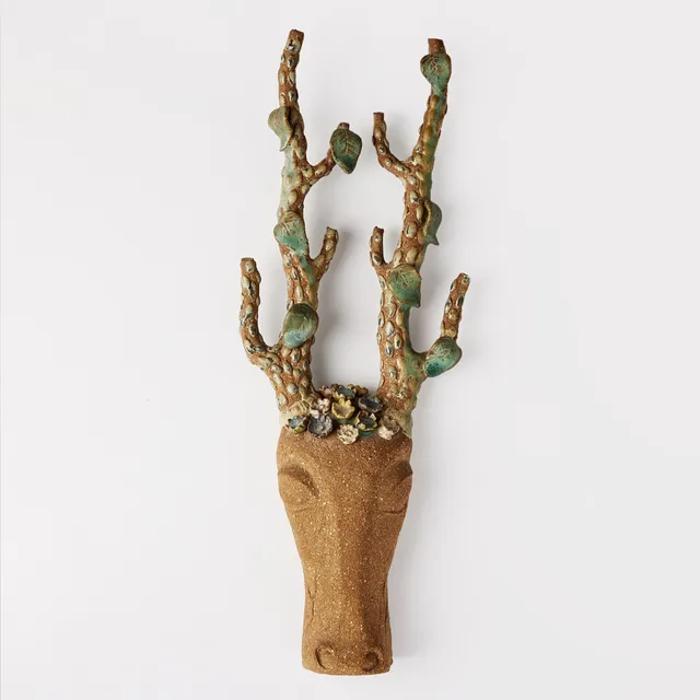 STIG LINDBERG. Sculpture, Gustavsberg's studio 1940s, in the shape of a deer head.