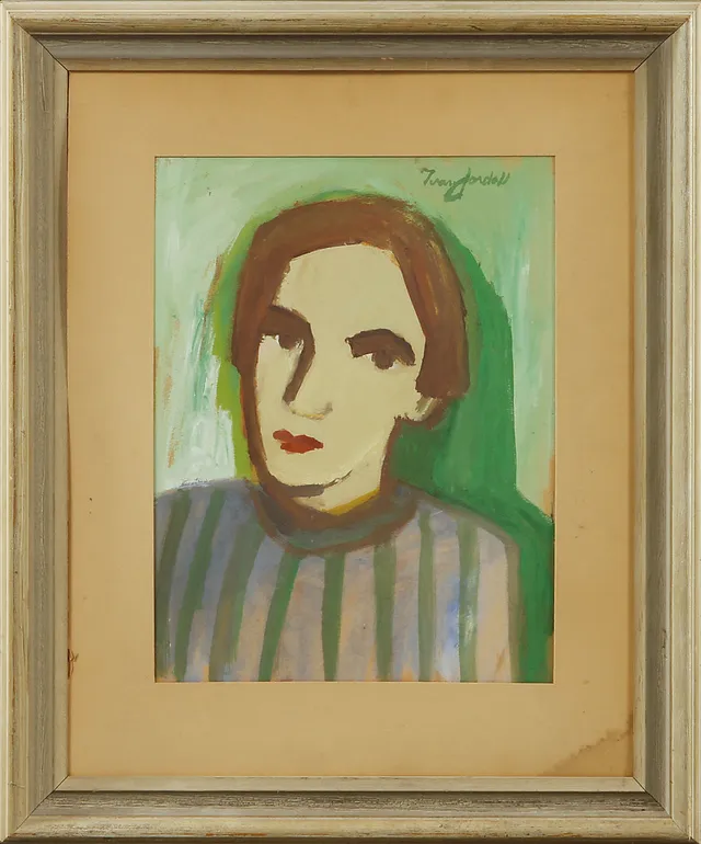 IVAN JORDELL. Porträtt, olja på papp, signerad.