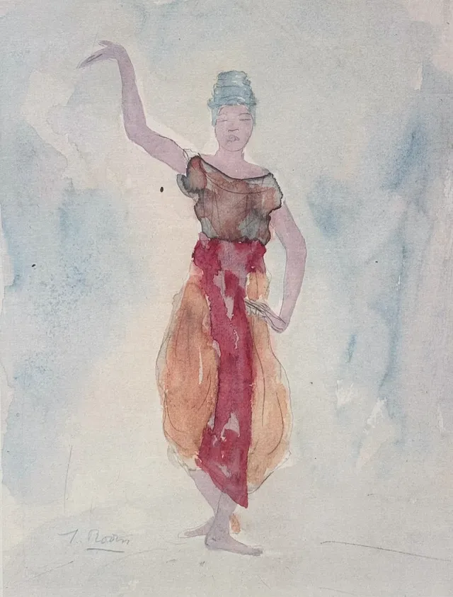 AUGUSTE RODIN. efter, Konsttryck, Cambodian Dancer.