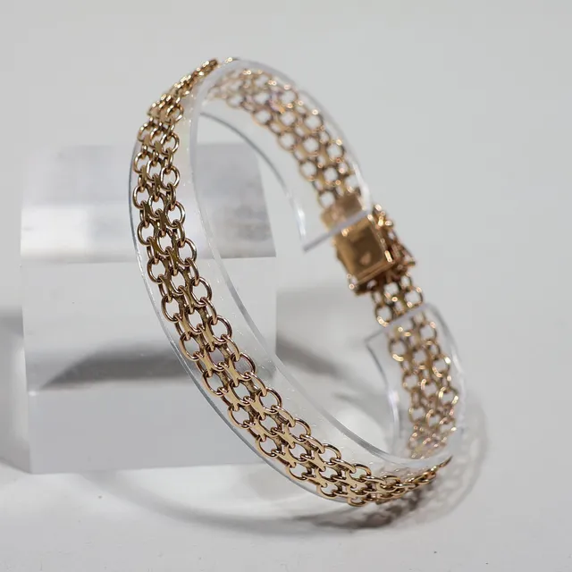ARMBAND, X-länk, 18k guld, 16,38 gram.