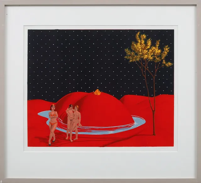 PATRIK ANDINÉ. Figurer i landskap. Färglitografi, signerad och numrerad EA XXII/XXIII.