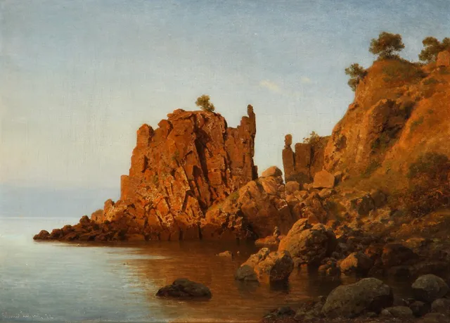 Georg Emil Libert. Coastal section from Libertsklippen on Bornholm, 1872