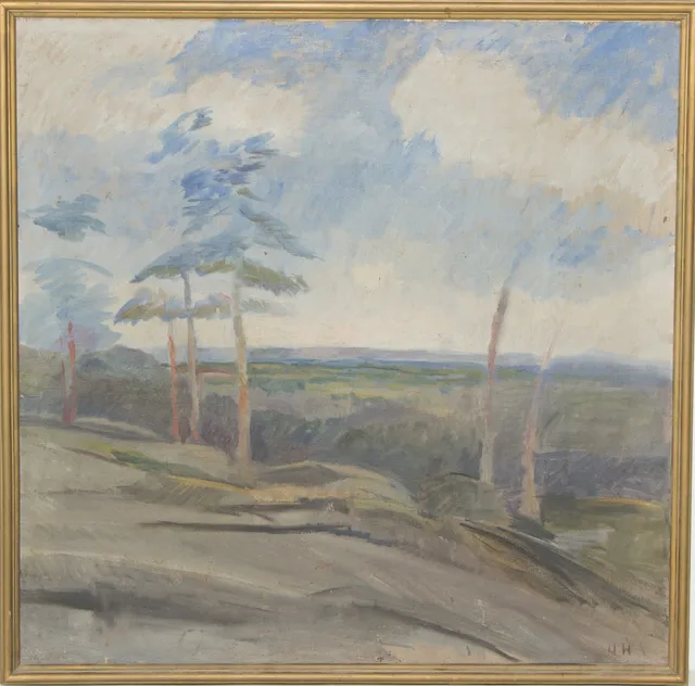 Hans Nikolai Hansen. Olie på lærred. Landskabsmotiv